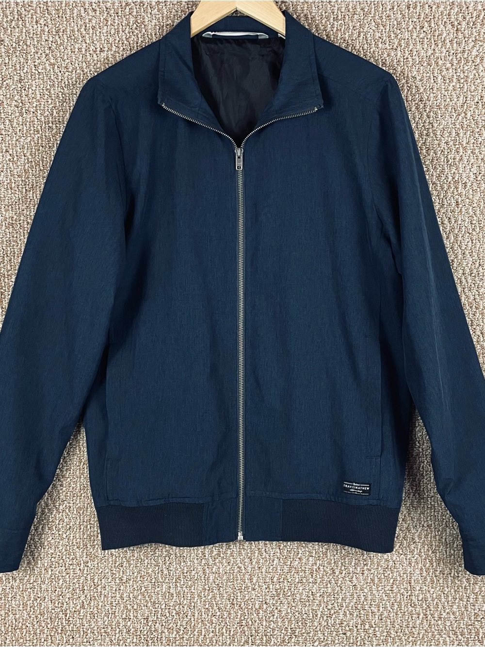 Travis Mathew Golf Jacket Men’s Small Blue Full Zip Performance Stretch Pockets